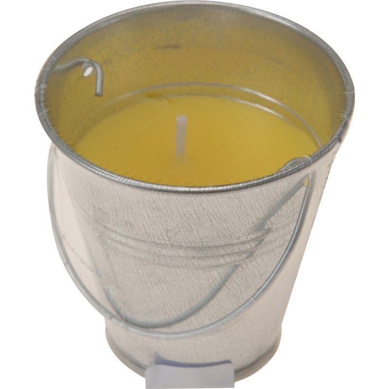 Bougie citronnelle dans un seau en zinc 6x6,5cm