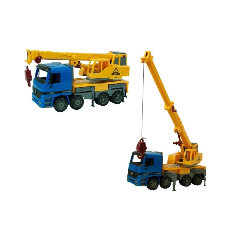 Dépanneuse 40cm jaune/bleu dans une jardinière