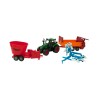 Tractor set met menger, keerder en zaaiaanhangers 37cm