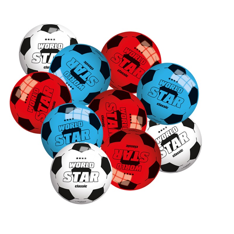 Voetbal World Star (carbidbal) 22cm Zak A 10 Stuks Mixed Kleurenbr