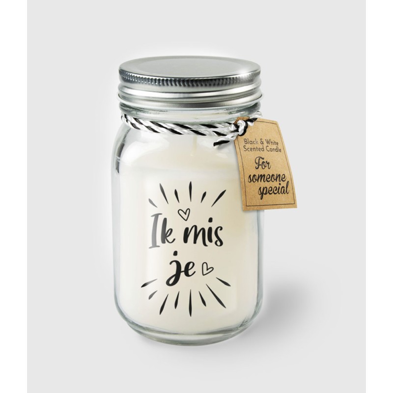 Paperdreams Black & White Scented Candles - Ik Mis Je