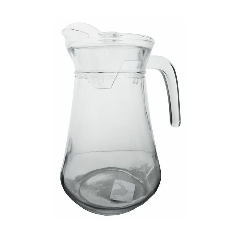Carafe en verre cristallin 1,2 litre avec couvercle