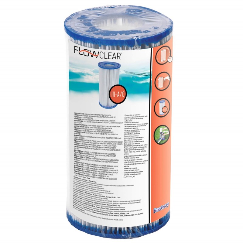 Cartouche filtrante BestWay (type III) pour pompe de filtration de piscine 5678 Ltr/heure (1500Gal)